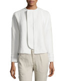 Frayed-Trim Boucle Jacket