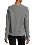 The Seamed Raglan Sweatshirt w/Studs, Heather Gray