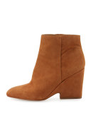 Wilson Suede Wedge Bootie, Saddle