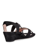 Spiro Strappy Demi-Wedge Sandal, Black