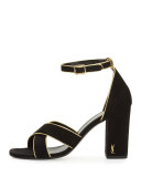 Babies Crisscross 90mm Sandal, Black/Gold