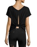 Serenity Cutaway-Back Tee, Black