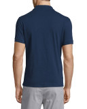 Solid Short-Sleeve Polo Shirt, Indigo