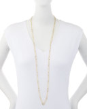 18K Gold Boho Soldered Link Necklace, 42"L 