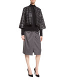 Faux-Wrap Midi Skirt, Flannel