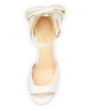 izzie bow-back satin d'orsay pump, ivory