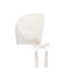 Lace-Trim Baby Bonnet, White