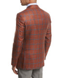 Sanita Plaid Two-Button Sport Coat, Rust/Blue
