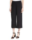 Wide-Leg Georgette Cropped Pants