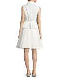 Valensole Lace-Trim Peplum Puffer Vest, White