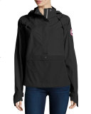 Brunswick Hooded Colorblock Anorak Jacket, Black/Silver Birch