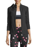 kate spade new york bow-neck sport jacket, black