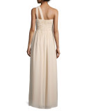 One-Shoulder Ruched Gown