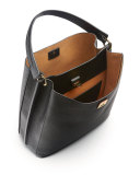 Milla Large Leather Hobo Bag, Black 