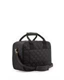 ridge st. scottie quilted travel tote bag, black