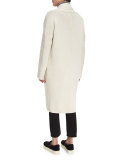 Cropped Cashmere Turtleneck Sweater, Heather Stone