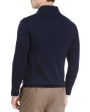 Merino Quarter-Zip Sweater, Navy