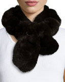 Rex Rabbit Fur Pompom Neck Warmer
