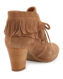 Bettie Suede Fringe Bootie, Mushroom