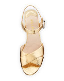 Leather Crisscross Ankle-Wrap 65mm Sandal