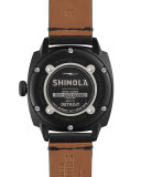 40mm Brakeman Leather Strap Watch, Black/Black