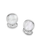 Small Mother-Of-Pearl Round Cuff Links