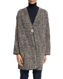 Katya Reversible Cocoon Coat, Femme Pink Multi