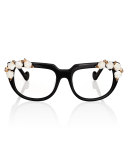 Down Lush Boulevard Square Optical Frames, Black/White
