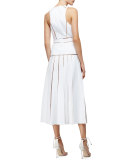 Sleeveless Shirtdress W/Cutouts, White