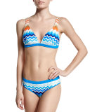 Chevron-Print Triangle Swim Top