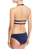 X-Type Zipper Two-Piece Bikini, Navy