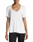 Fluid Cotton Jersey Tee, White