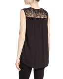 Layson Lace-Inset Sleeveless Top