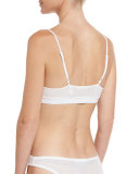 Mesh & Organic Jersey Basic Bralette, White