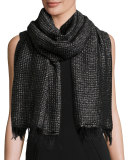 Lustrous Metallic Wool-Blend Wrap