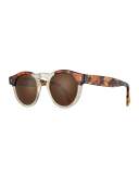 Leonard Monochromatic Round Two-Tone Sunglasses