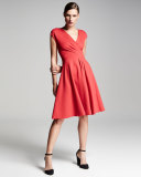 Milano Jersey V-Neck Dress, Red