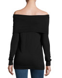 Off-the-Shoulder Sweater, Black