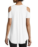 Serenity Cold-Shoulder Tee, White