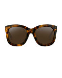 Square Monochromatic Sunglasses, Tortoise/Gold