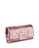 Ines Metallic Small Pochette Bag, Pink