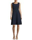 Shawn Sleeveless Jacquard Fit & Flare Dress