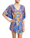 Tapestry Printed Tunic Coverup, Multi