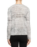 Long-Sleeve Jewel-Neck T-Shirt, White/Black Etch