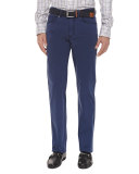 5-Pocket Stretch-Cotton Trousers, Navy 