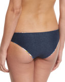 Plumagio Estella Reversible Cutout-Side Swim Bottom, White