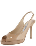 Peep-Toe Patent Slingback
