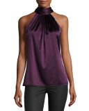 Paige Halter-Neck Top, Merlot