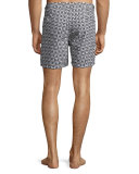 Bulldog Printed Swim Trunks, Black Pattern