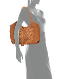 Canotta Medium Woven Hobo Bag, Beige
